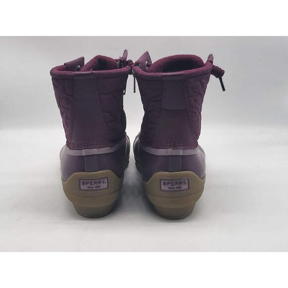Sperry Saltwater Womens Duck Boots With Side Zipper Size 9.5 Burgundy‎ - Picture 6 of 9
